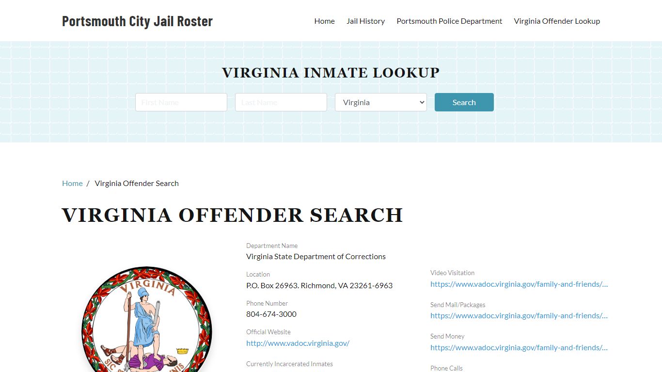 Virginia Offender Lookup, City Jail Records Search - Portsmouth City Jail
