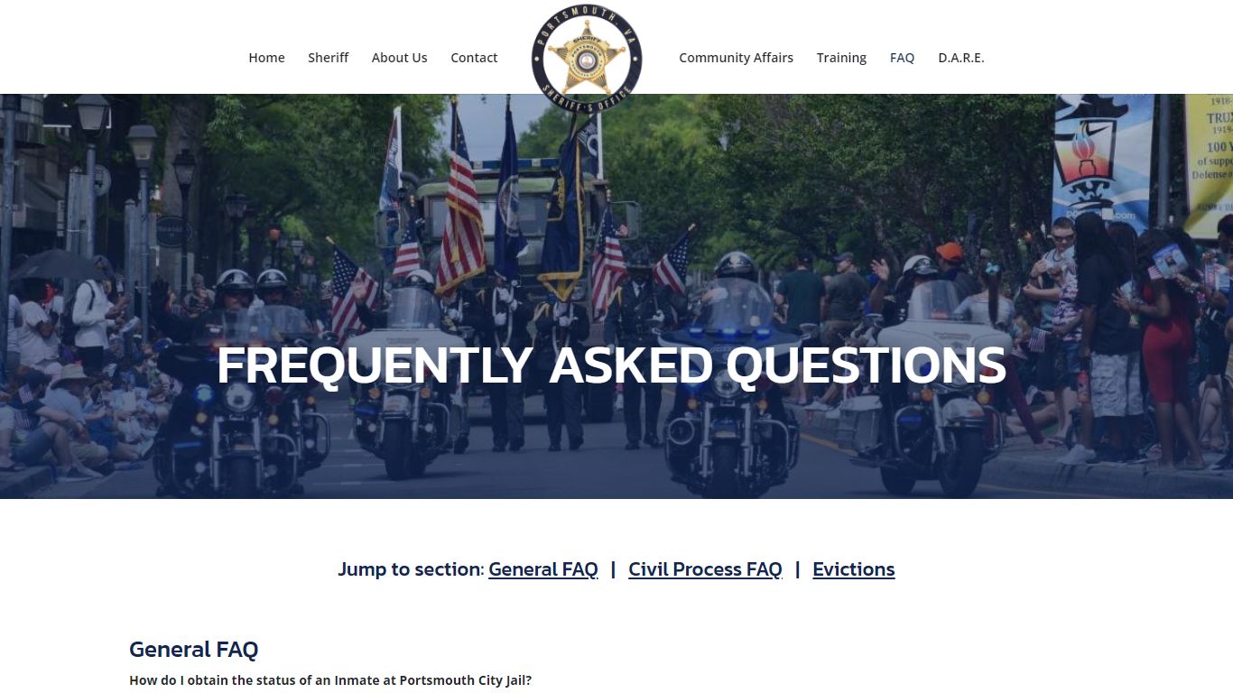 FAQ | Portsmouth Sheriff's Office