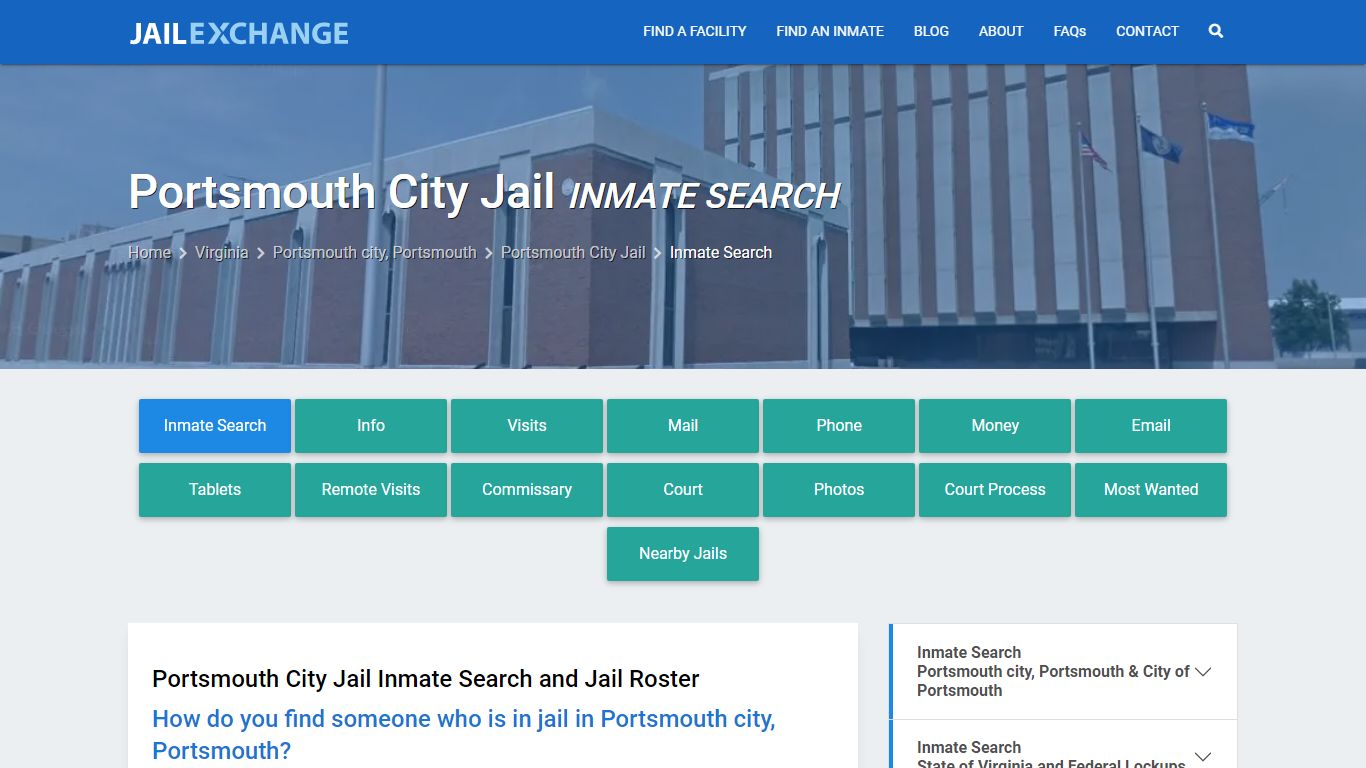 Inmate Search: Roster & Mugshots - Portsmouth City Jail, VA